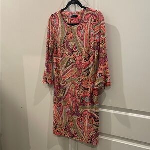 Tommy Hilfiger Multicolor Paisley Long Sleeve Dress